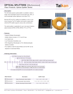 Specification Sheet | Optical Splitters