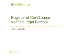 Register of CertiSource Verified Legal Forests