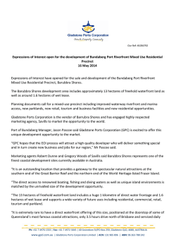 Gladstone Ports Corporation Media Release