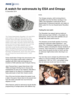 A watch for astronauts by ESA and Omega