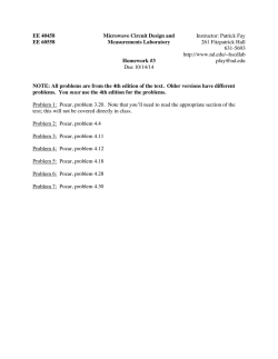 EE 40458 Microwave Circuit Design and Instructor: Patrick Fay EE