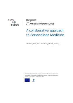 Report A collaborative approach to Personalised Medicine