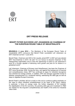 Press Release - Change of ERT Chairmanship