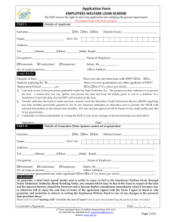 Application Form EMPLOYEES WELFARE LOAN SCHEME