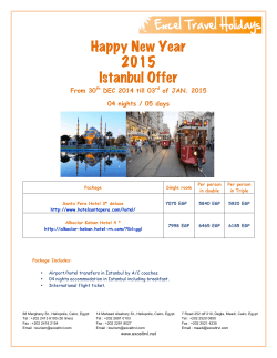 Happy New Year 2015 Istanbul Offer
