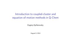 Introduction to coupled-cluster and equation-of - Q
