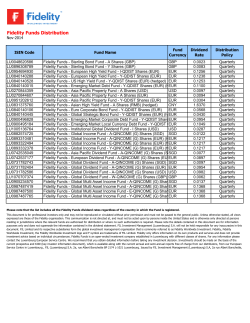 Quarterly dividends November2014