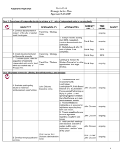 Redstone Highlands 2011-2015 Strategic Action Plan Approved 5