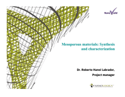 Mesoporous materials: Synthesis and characterization