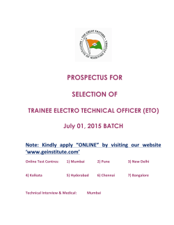 Trainee Electro Technical Officer (ETO)