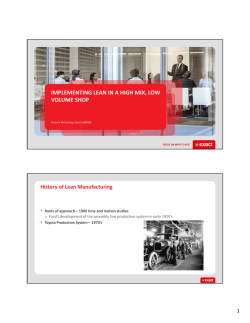 implementing lean in a high mix, low volume shop