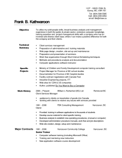 Resume for your information