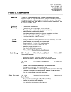 Resume for your information