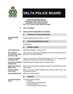 April 9 - Delta Police Department