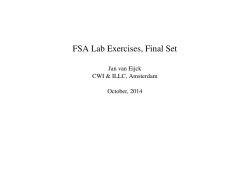 FSA Lab Exercises, Final Set