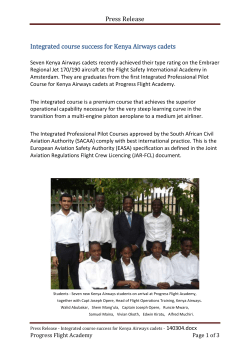 Integrated course success for Kenya Airways cadets