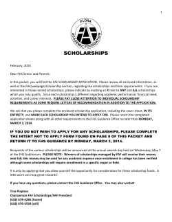 FAF Scholarship Application 2014