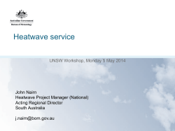 Heatwave - (ARC) Centre of Excellence for Climate System Science