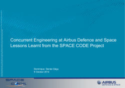 Concurrent Engineering at Airbus Defence and Space Lessons