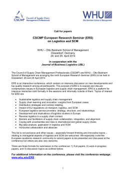 CSCMP European Research Seminar (ERS) on Logistics and SCM