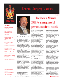 Winter 2014 - The Canadian Association of General Surgeons