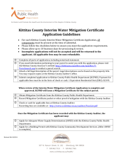 Kittitas County Interim Water Mitigation Certificate Application