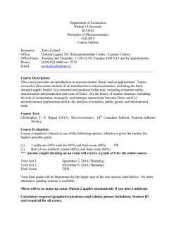 ECO 102 Principles of Microeconomics