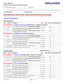 PC-12 Series Publication Service Order Form (MSN