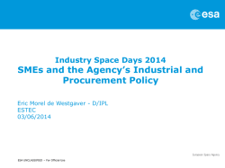 SMEs and ESA Industrial Policy