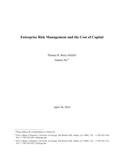 Enterprise Risk Management and the Cost of Capital