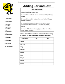 Adding –er and -est