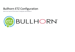 Bullhorn ETZ Configuration