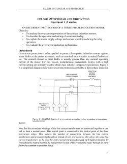 EET 3092 SWITCHGEAR AND PROTECTION
