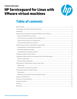HP Serviceguard for Linux with VMware virtual machines