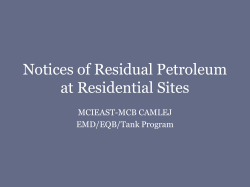 Notices of Residual Petroleum at Residential Sites