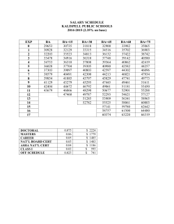 2014-2015 Salary Schedule - Kalispell School District 5