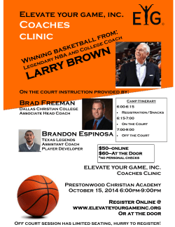EYG Flyer Larry Brown - Dallas Christian College