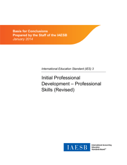 Initial Professional Development &ndash; Professional Skills (Revised)