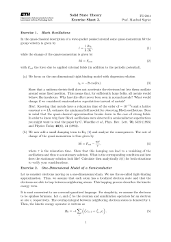 Solid State Theory Exercise Sheet 3.