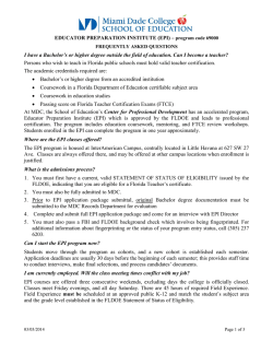EDUCATOR PREPARATION INSTITUTE (EPI) &ndash; program code