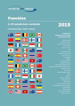 Franchising Laws - China (2015) - International Franchise Association