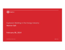 Explosion Welding in the Energy Industry