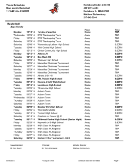 2014-2015 HS Basketball Schedule - Hartsburg