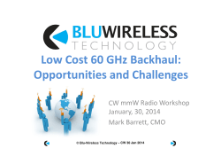 Low Cost 60 GHz Backhaul: Opportunities and Challenges