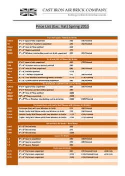 Price List (Exc. Vat) Spring 2015