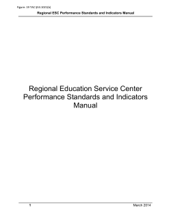Regional ESC Performance Standards and Indicators Manual