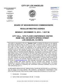 Board of Neighborhood Commissioners Regular Meeting Agenda