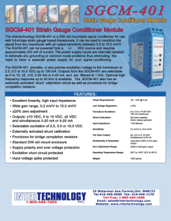 SGCM-401 Strain Gauge Conditioner Module