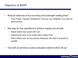 Bus Service Reliability Framework