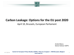 Carbon Leakage - The Centre for European Policy Studies